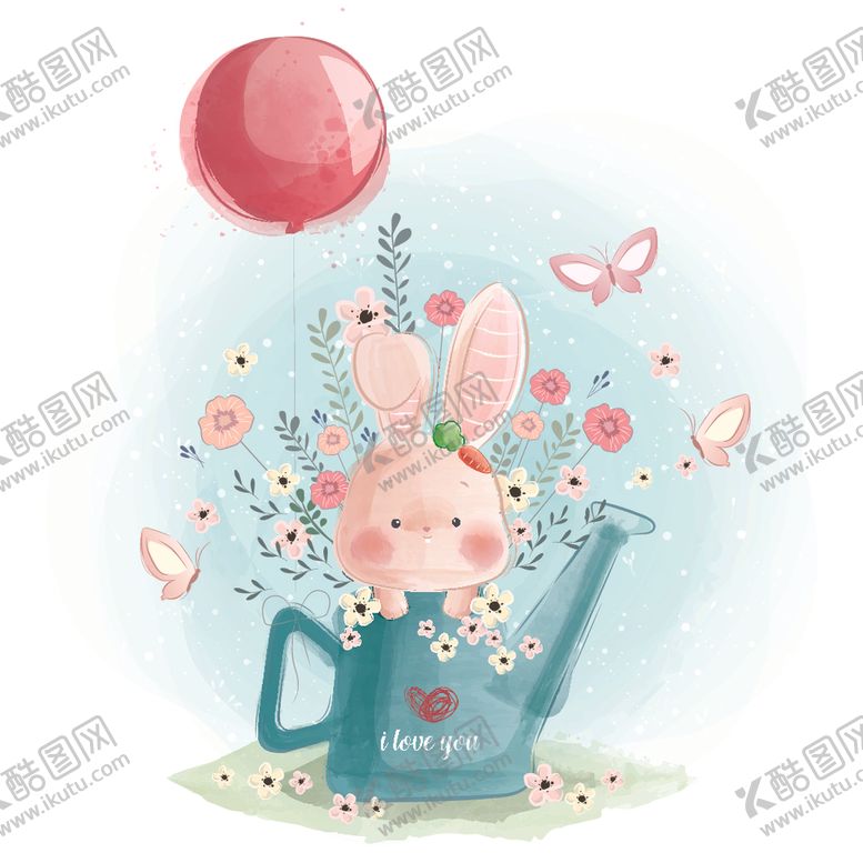 编号：66064810110759204982【酷图网】源文件下载-手绘治愈系可爱小兔子