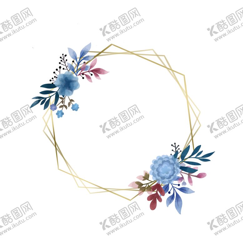 编号：18062310081532423916【酷图网】源文件下载-卡通蓝色植物几何方框