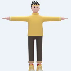C4D模型卡通人男小男孩爸爸帅哥
