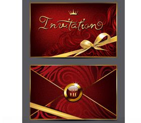 红色奢华请柬设计模板