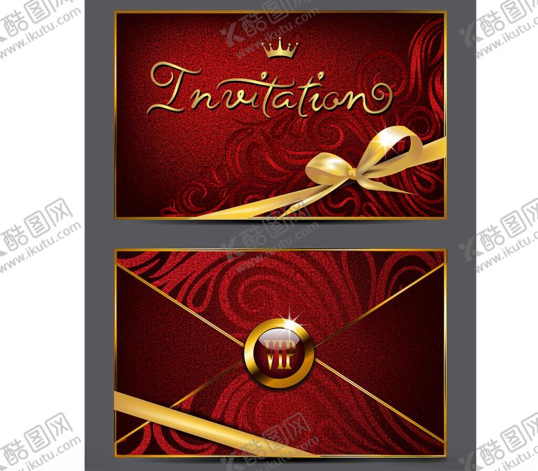 编号：22007911201138024321【酷图网】源文件下载-红色奢华请柬设计模板