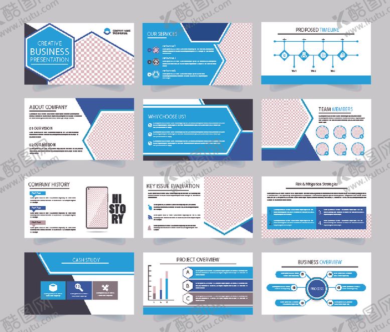 编号：93495711010559163547【酷图网】源文件下载-蓝色商务画册