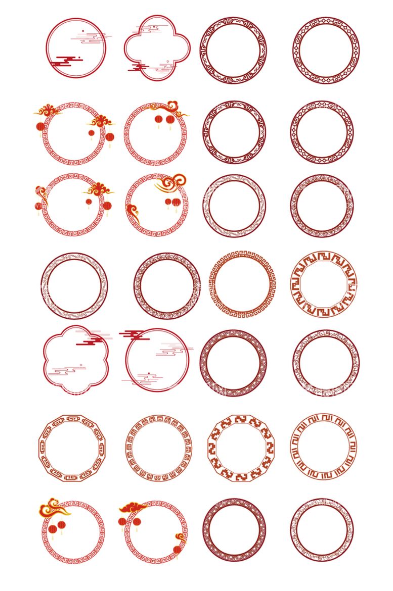 编号：24670909220118101649【酷图网】源文件下载-中式圆形边框