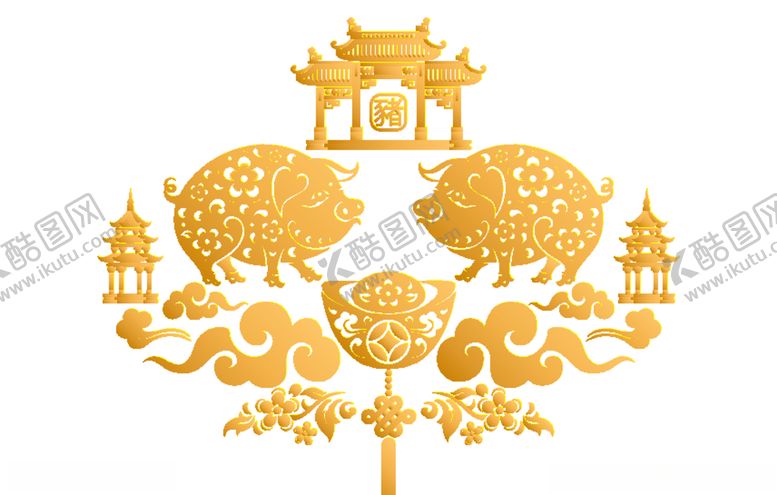 编号：62904109190700215715【酷图网】源文件下载-猪年金猪