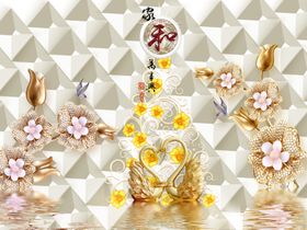 3D花朵背景墙