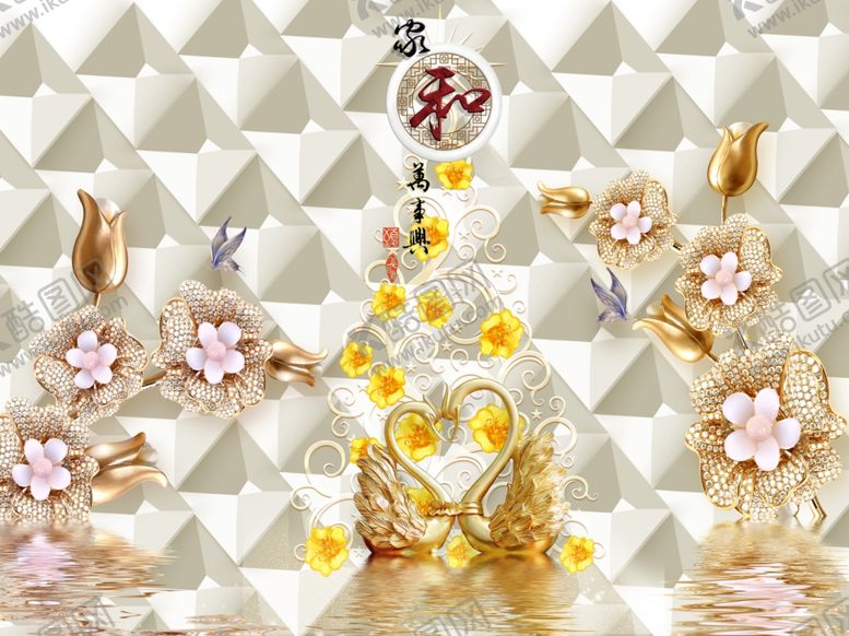 编号：40306209252005447016【酷图网】源文件下载-3D花朵背景墙