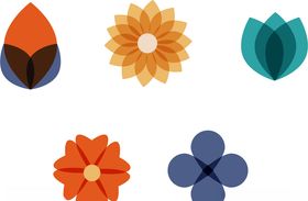 小清新图案鲜花创意组合