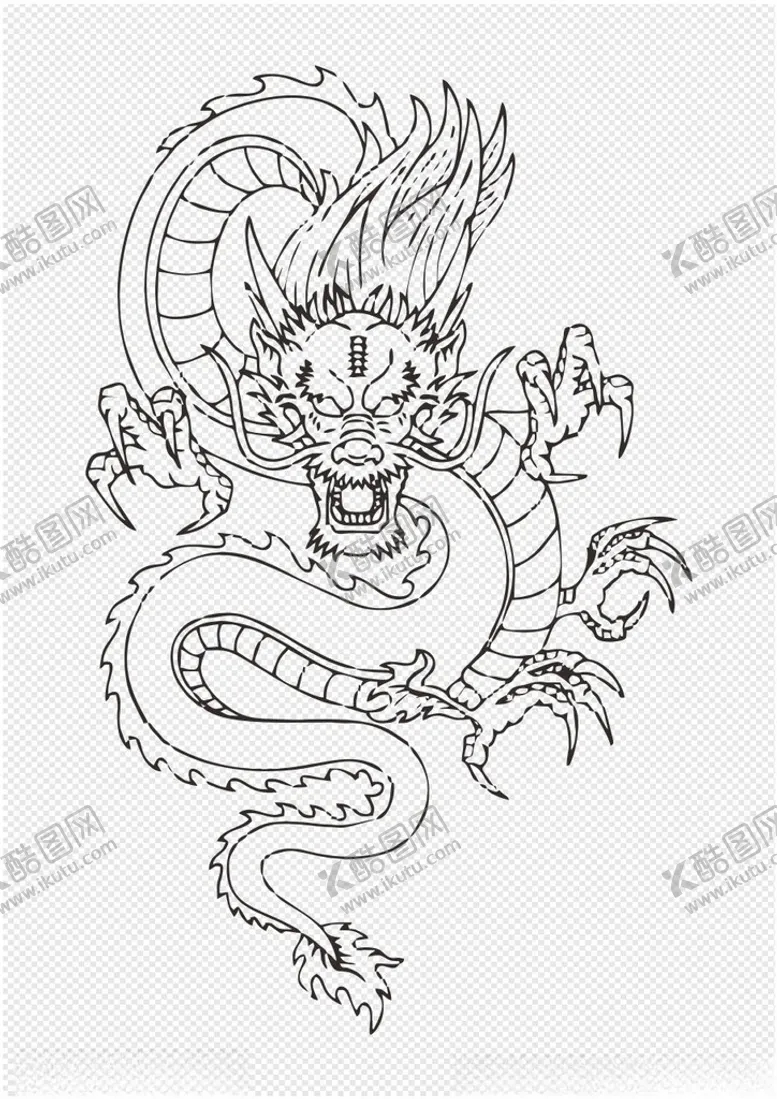 编号：22202701280924117789【酷图网】源文件下载-手绘龙