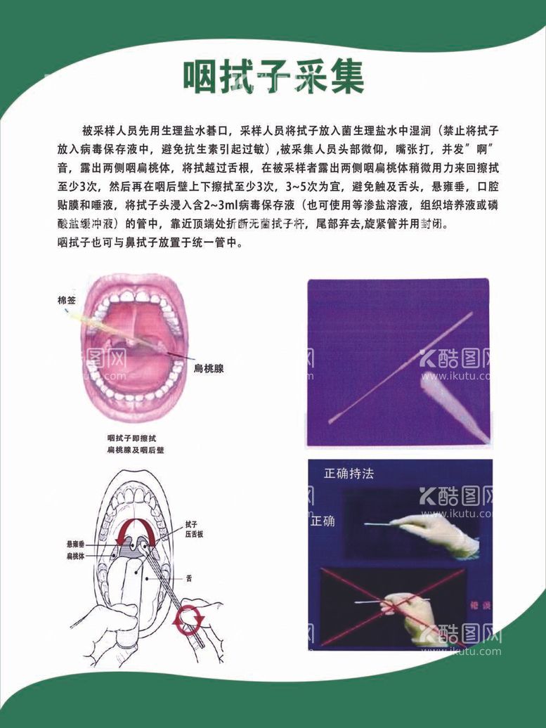 编号：79788711302105571007【酷图网】源文件下载-咽拭子采集流程