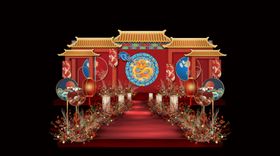 国潮风中式婚礼效果图.