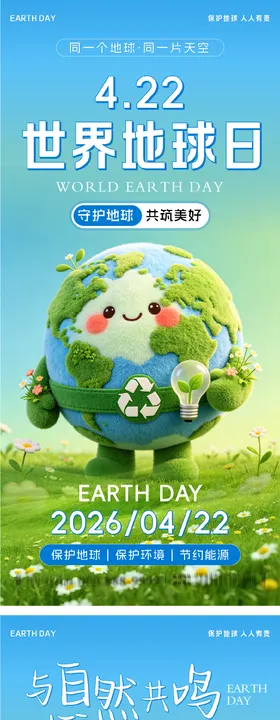 世界地球日系列海报
