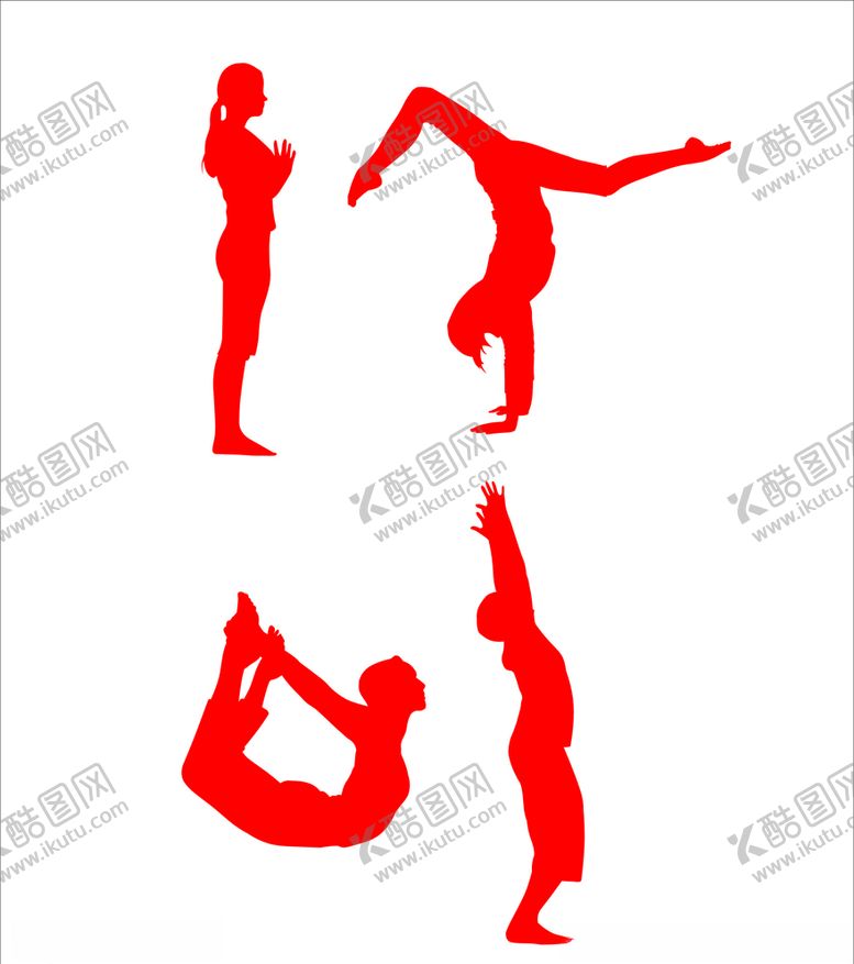 编号：61616307140719153437【酷图网】源文件下载-瑜伽剪影