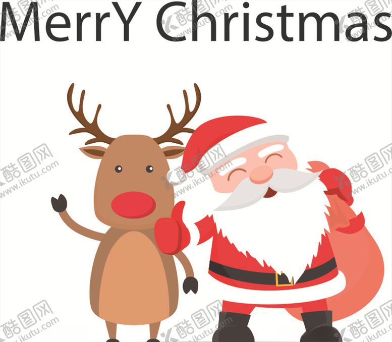 编号：60729210080326566654【酷图网】源文件下载-卡通矢量圣诞老人圣诞鹿