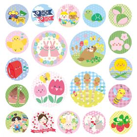 二十四节气卡通圆形图案素材集合