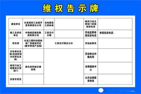 工程建设领域维权信息告示牌