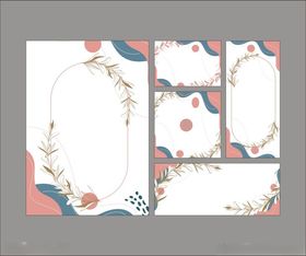 花卉边框装饰卡片贺卡请柬