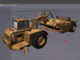  C4D模型轮式装载机