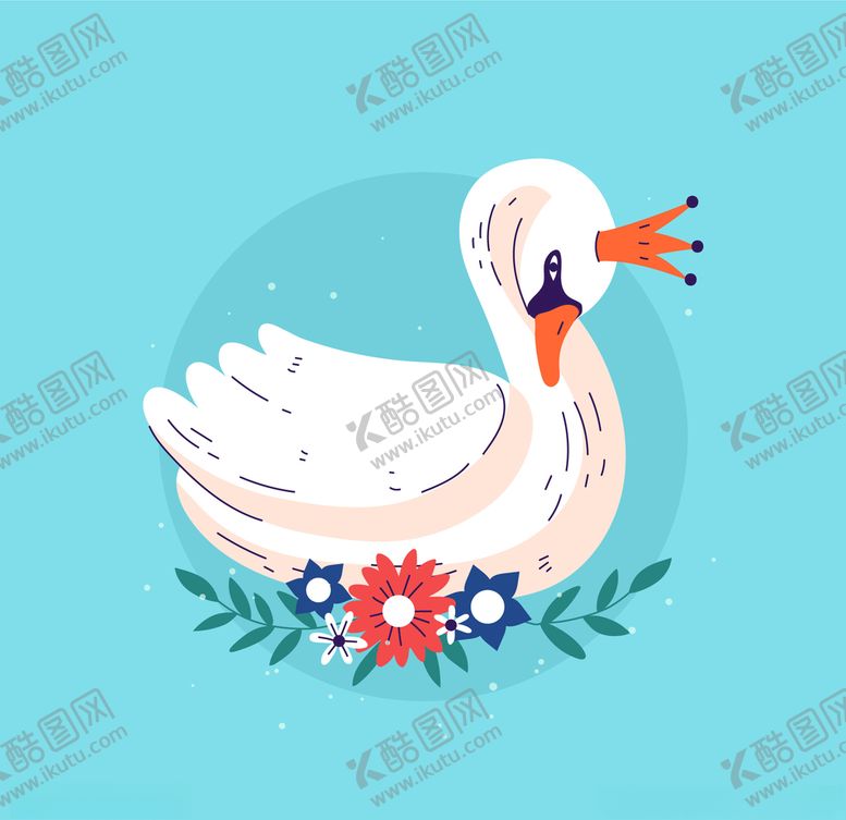 编号：90131907050722565977【酷图网】源文件下载-矢量手绘天鹅
