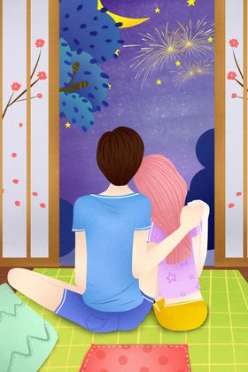 七夕插画展架节特卖惠特惠