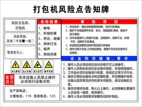 编号：15841110190549236662【酷图网】源文件下载-打包机风险点告知牌