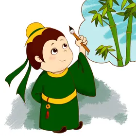 插画素材植物明信片卡通设计