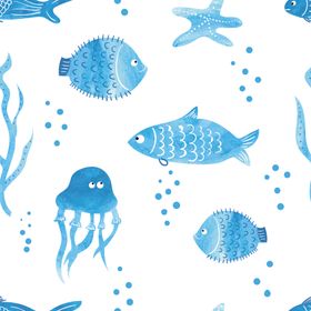 海洋主题底纹卡通图案