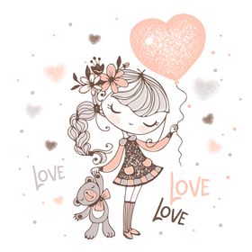 手绘可爱女孩
