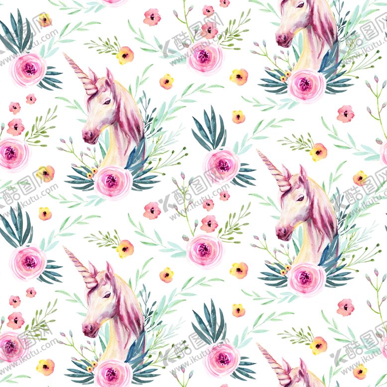 编号：88930709131916138892【酷图网】源文件下载-水彩花朵创意图案