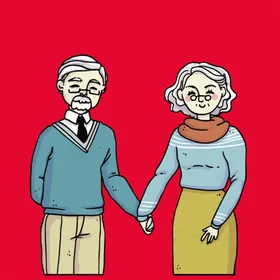 手绘卡通老人动画动画