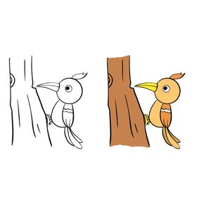 啄木鸟简笔画