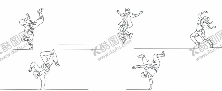 编号：95697210192352133956【酷图网】源文件下载-ai矢量街舞人物动作