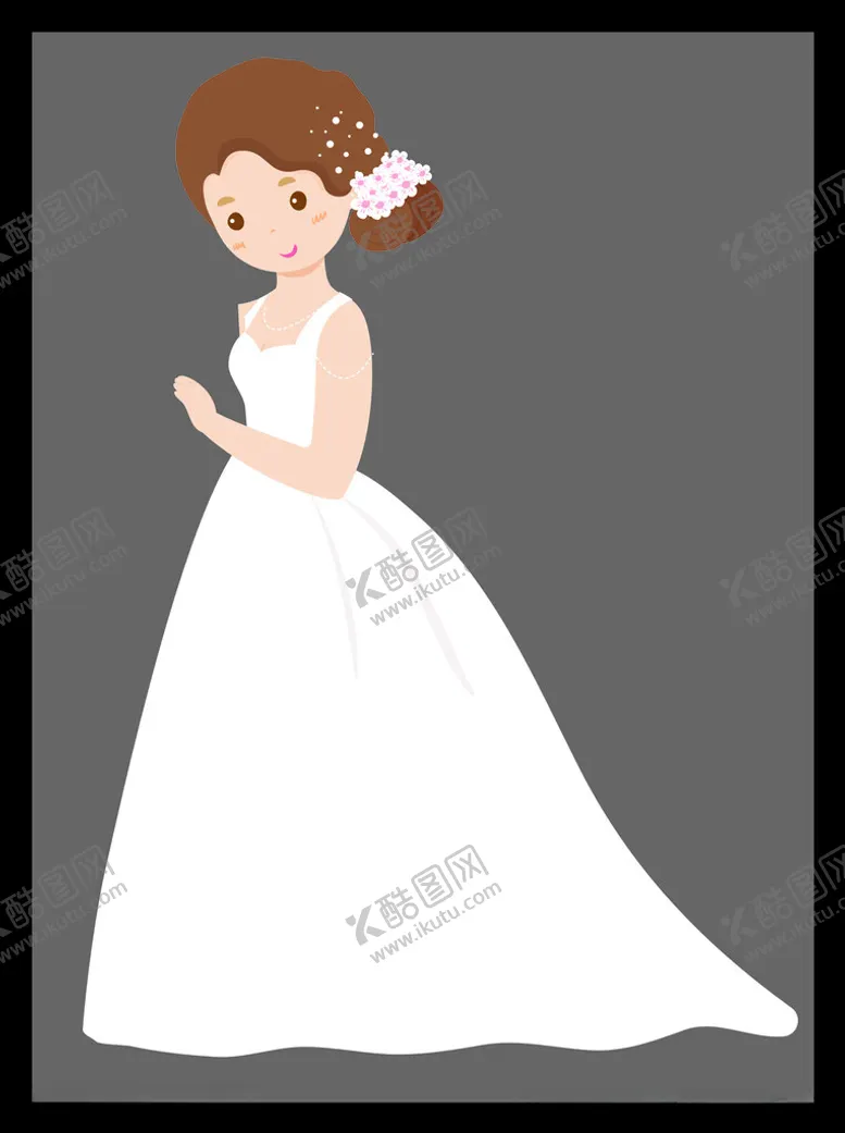 编号：96717812161217121887【酷图网】源文件下载-手绘婚纱女孩