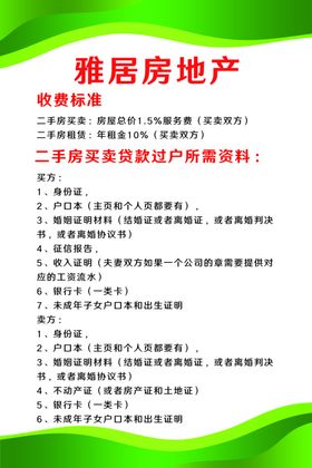 房产中介收费标准过户手续