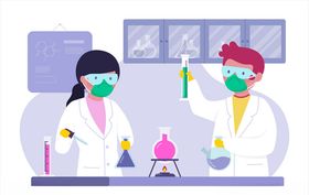 矢量卡通科学实验人物