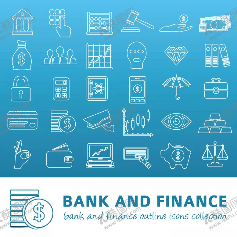 编号：73559504071122401423【酷图网】源文件下载-银行与金融图标集合