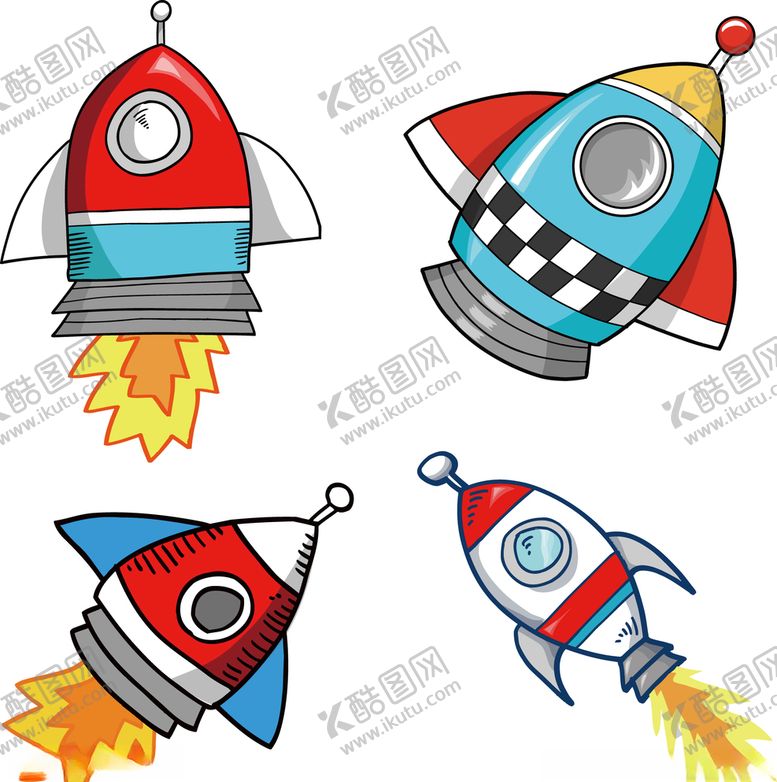 编号：44953307032105511673【酷图网】源文件下载-卡通儿童火箭航空器航天飞机