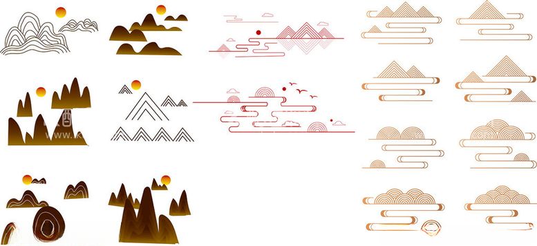 编号：98435812220853063365【酷图网】源文件下载-中式山纹祥云纹