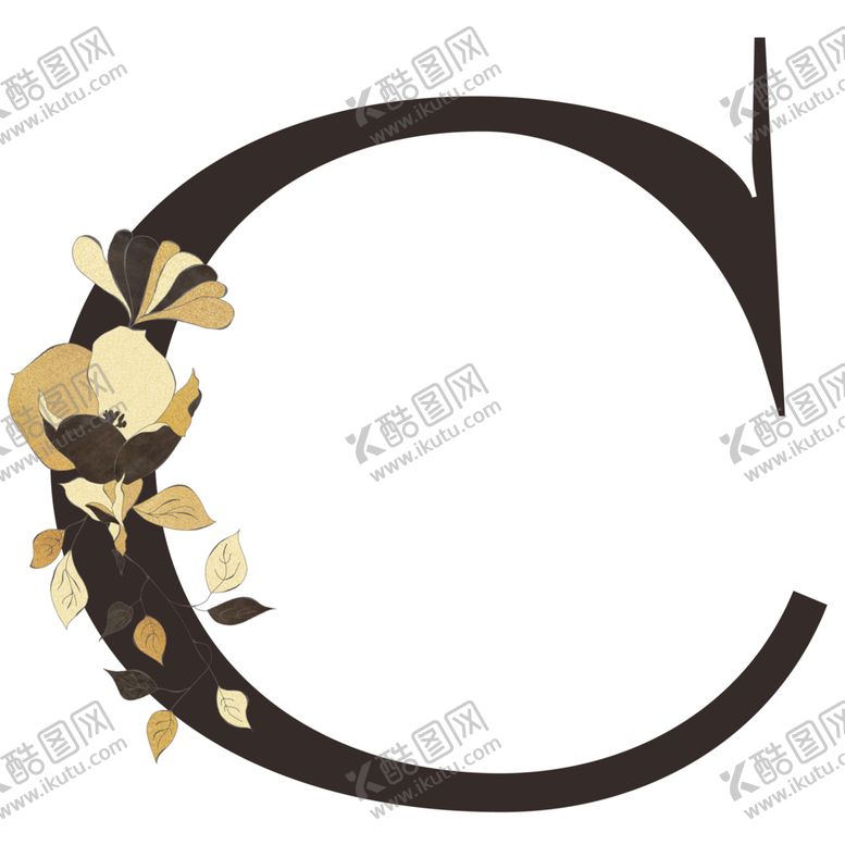 编号：11471409291406564459【酷图网】源文件下载-手绘花叶字母