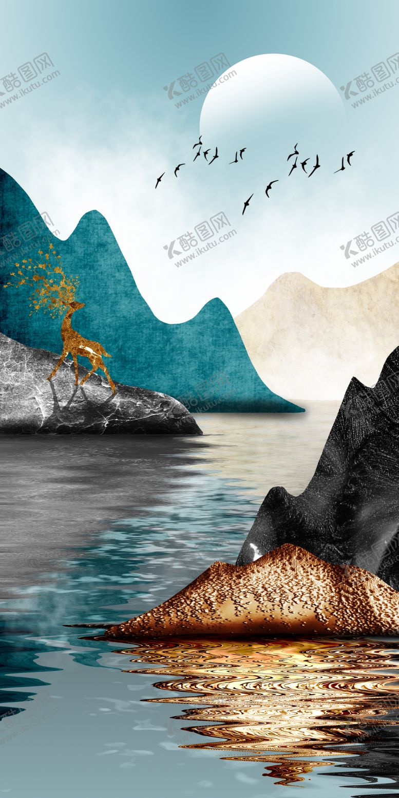 编号：11571009221952188577【酷图网】源文件下载-中式山水装饰画