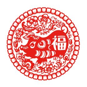 节日剪纸画