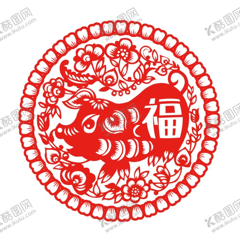 编号：11306207060507205191【酷图网】源文件下载-节日剪纸画