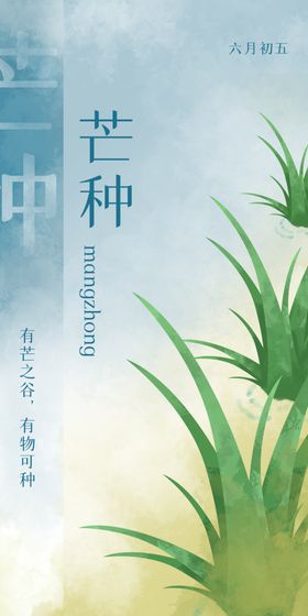 手绘芒种农产品民俗中国风插画