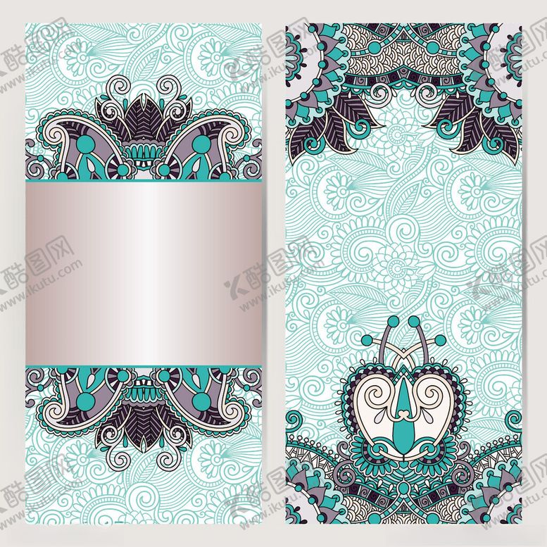 编号：83404311171834241607【酷图网】源文件下载-复古花纹装饰卡片设计