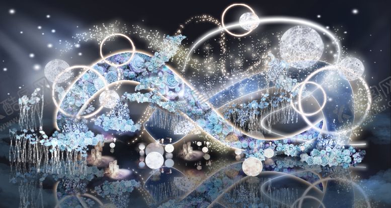 编号：28408805190732267305【酷图网】源文件下载-蓝色星空婚礼效果图