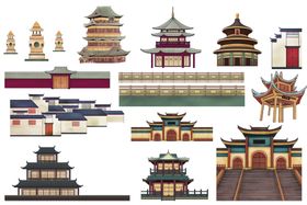 中国风建筑插画