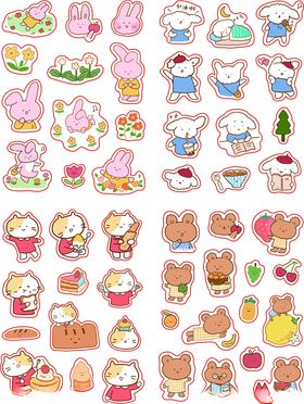 可爱卡通贴纸图案集合