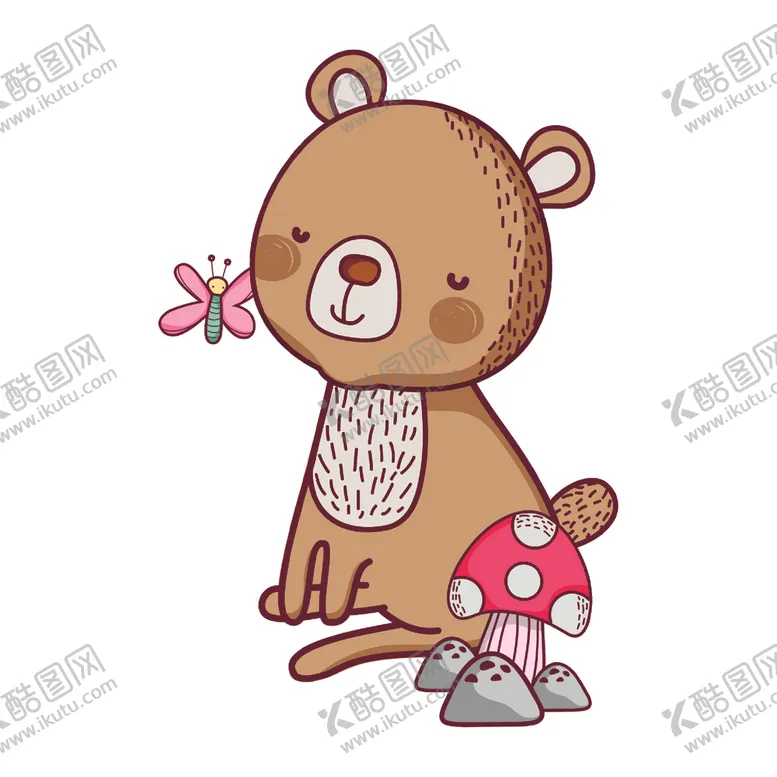 编号：69360607090105056462【酷图网】源文件下载-手绘淡彩动物
