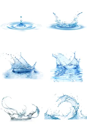 透明水素材纹理波浪滴