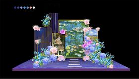 油画莫奈花园小众梦幻花艺绝美生日婚礼