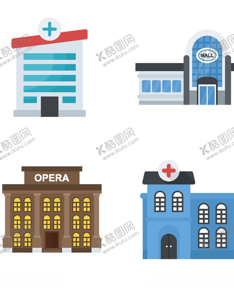 编号：12227509230405536940【酷图网】源文件下载-城市建筑图标